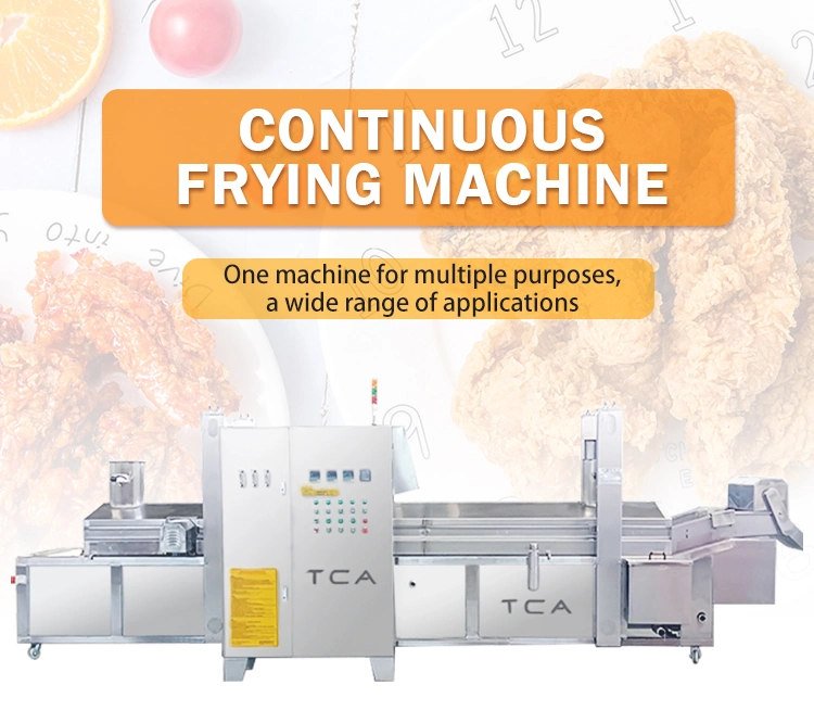 TCA Automatic Frying Machine Fried Pork Skin Potato Chips French Fries Continuous Oil Fryer Flour Dough Pieces