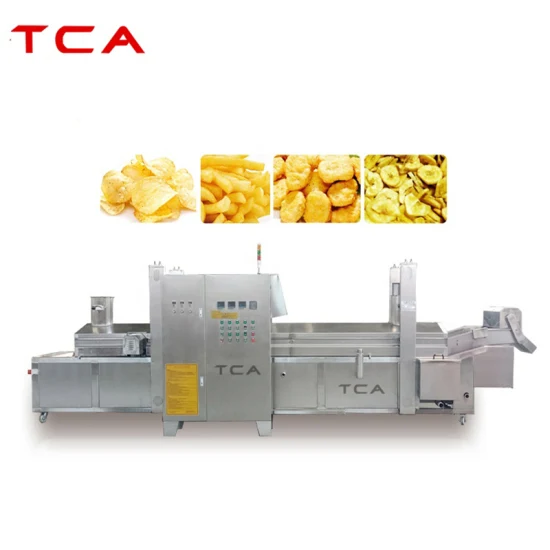 TCA Automatische Frittiermaschine, gebratene Schweinehaut, Kartoffelchips, Pommes frites, kontinuierliche Ölfritteuse, Mehl, Teigstücke