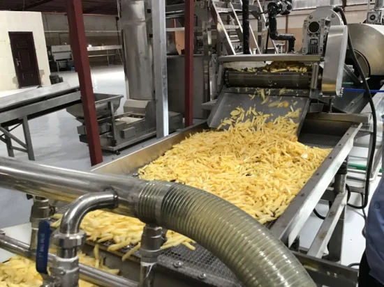 Automatische Produktionslinie für gefrorene Pommes Frites, Kartoffelchips-Fritteuse, die Frittier-Snack-Food-Maschine herstellt